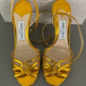Jimmy Choo Mimi Metallic Leather Sandals